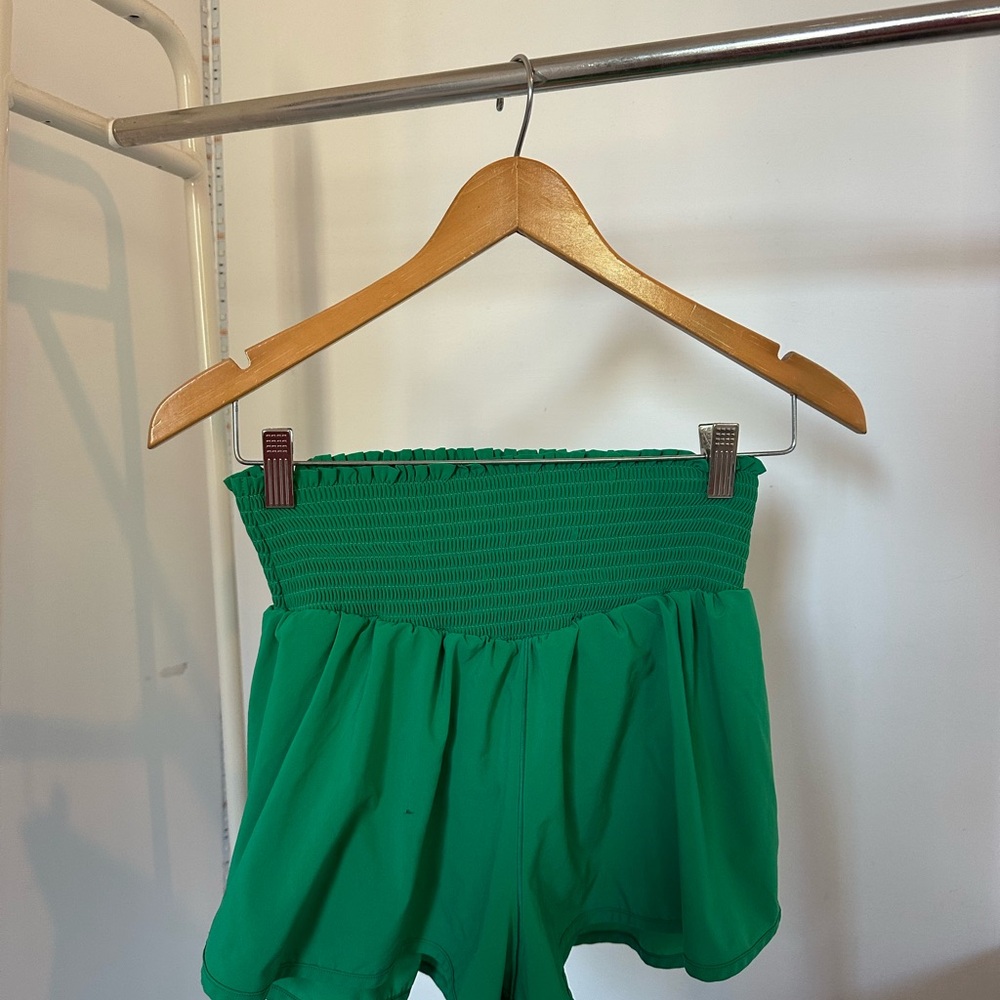 Aerie Green Athletic Shorts with Flowy Fit